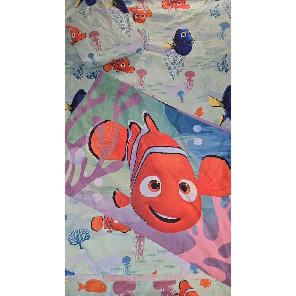 Disney Pixar Finding Dory Nemo Twin Bed Set Flat Fitted And Pillowcase